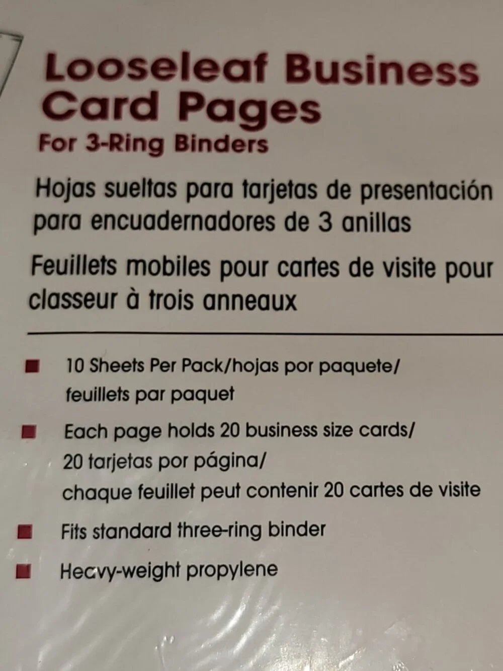 Universal Office Product 26820 Looseleaf Business Card Pages 2 Packs 10 20 Total